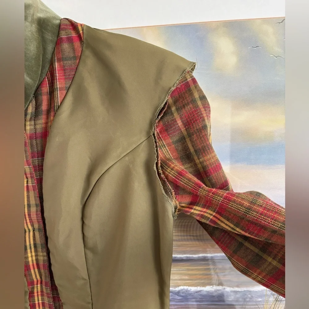 Vintage 1970s/80s Laura Ashley Wool Blend Red Green Plaid Tartan Dress - Picture 8 of 12